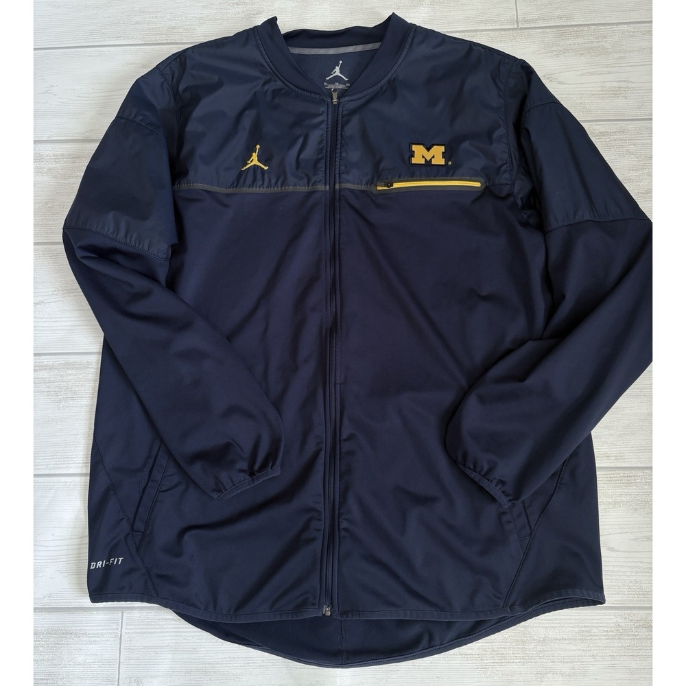 Jordan Michigan Wolverines Dri-FIT Full Zip Athletic Jacket Performance Size XL